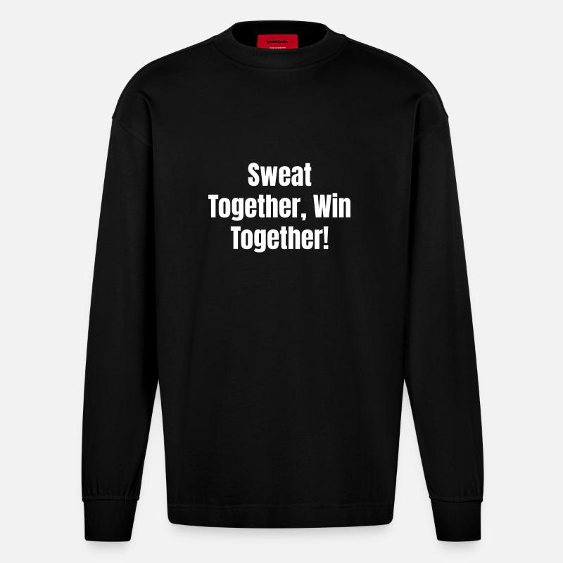 Transpirez ensemble, gagnez ensemble ! - Manches longues bio épais oversize fabriqué en UE - SOLID BLACK