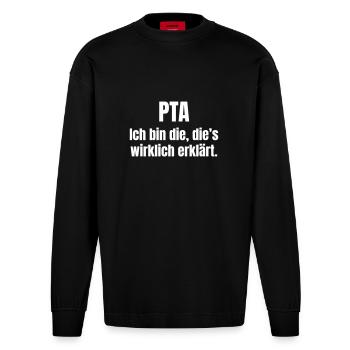 PTA - Heavyweight Oversized Organic Langarmshirt Made in EU - SOLID BLACK - Vorne