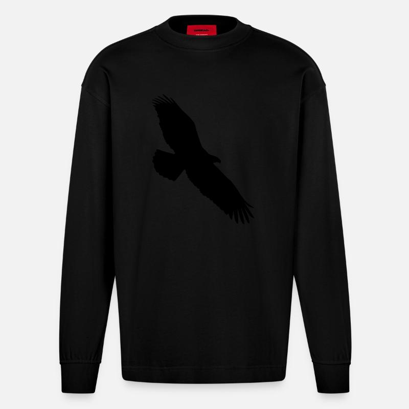 adler - Heavyweight Oversized Organic Langarmshirt Made in EU - SOLID BLACK