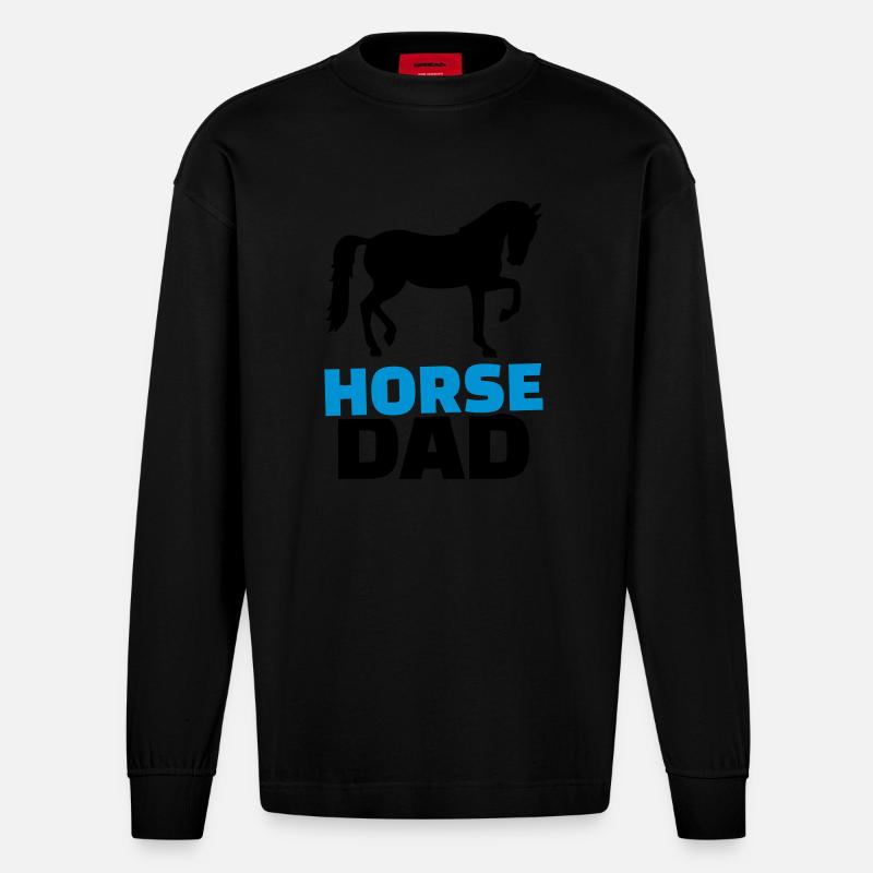 Pferd - Heavyweight Oversized Organic Langarmshirt Made in EU - SOLID BLACK