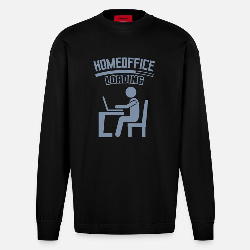 Arbeit Büro Homeoffice Loading - Heavyweight Oversized Organic Langarmshirt Made in EU - SOLID BLACK
