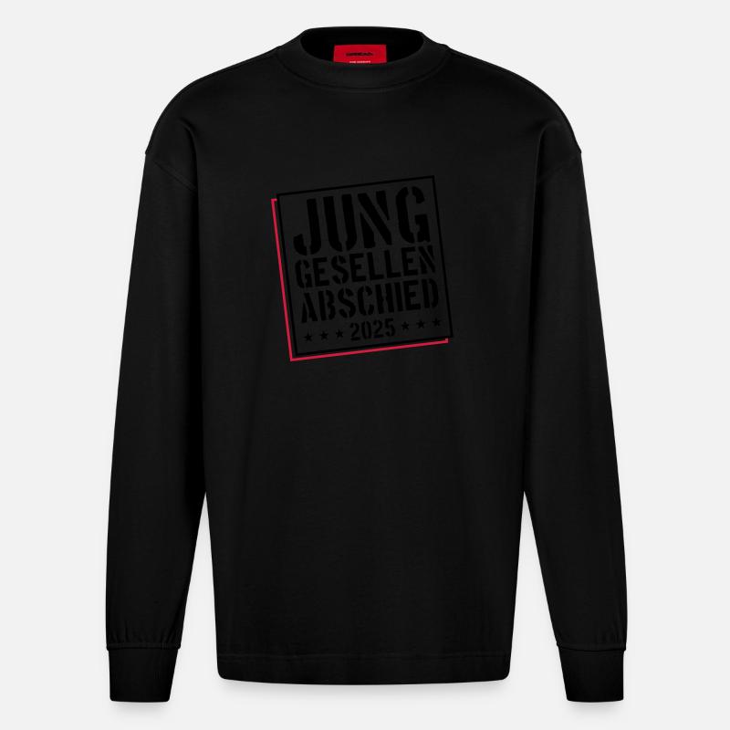 Junggesellenabschied 2025 Jga - Heavyweight Oversized Organic Langarmshirt Made in EU - SOLID BLACK