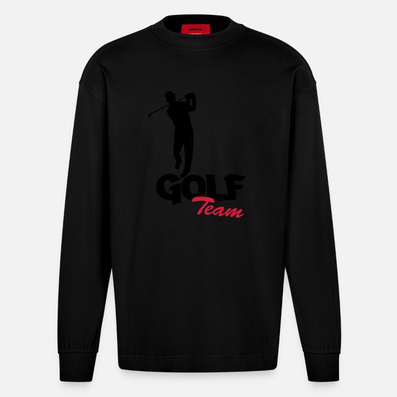 golfer_team2 - Manches longues bio épais oversize fabriqué en UE - SOLID BLACK