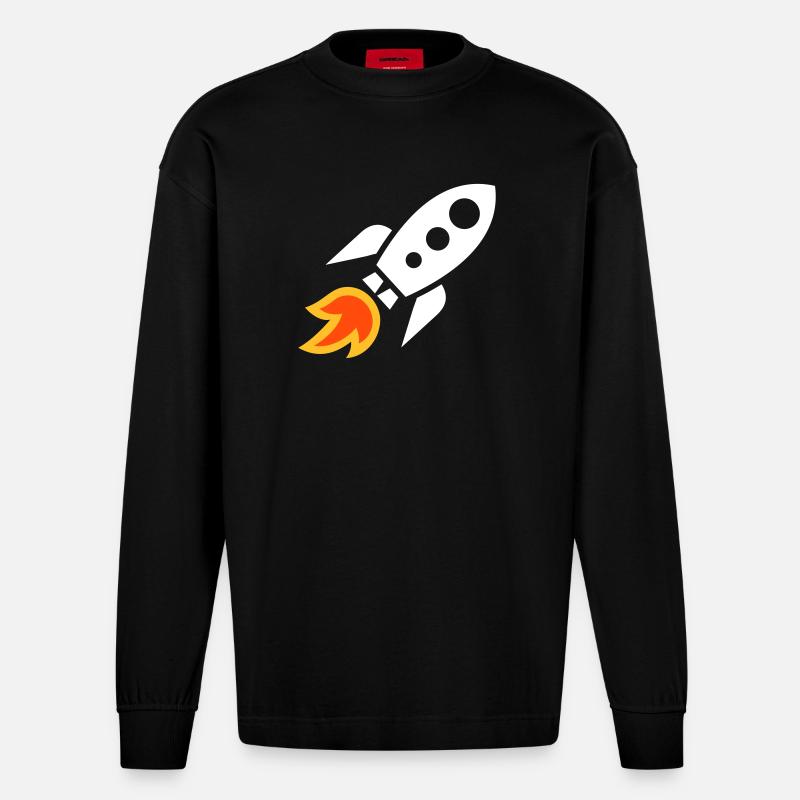 Fusée - Manches longues bio épais oversize fabriqué en UE - SOLID BLACK