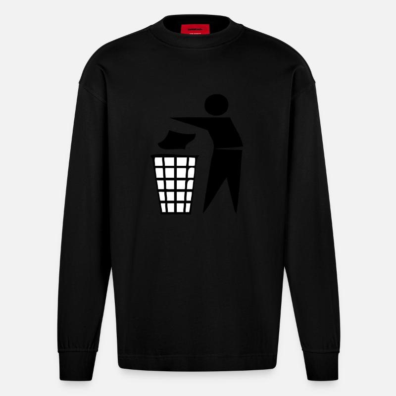 keep tidy - Heavyweight Oversized Organic Langarmshirt Made in EU - SOLID BLACK
