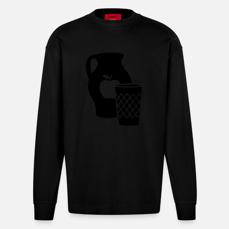 Bembel und Geripptes - Heavyweight Oversized Organic Langarmshirt Made in EU - SOLID BLACK