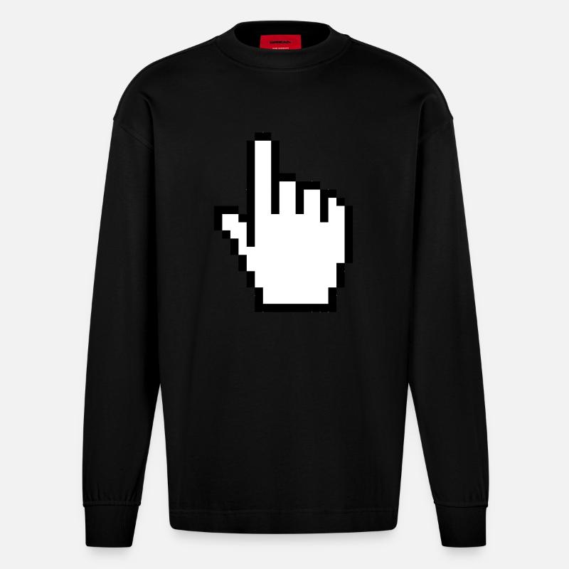 Mouse pointer - Manches longues bio épais oversize fabriqué en UE - SOLID BLACK