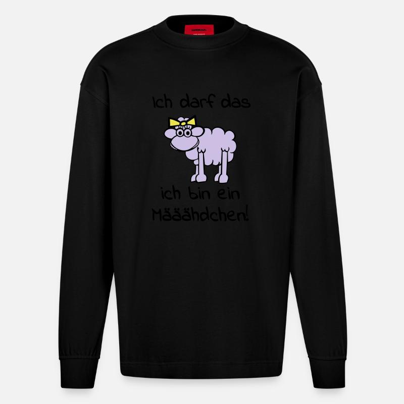 maeaeaehdchen_darf_das_3f - Heavyweight Oversized Organic Longsleeve Shirt Made in EU - SOLID BLACK
