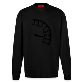 Speed - Heavyweight Oversized Organic Longsleeve Shirt Made in EU - SOLID BLACK - Front