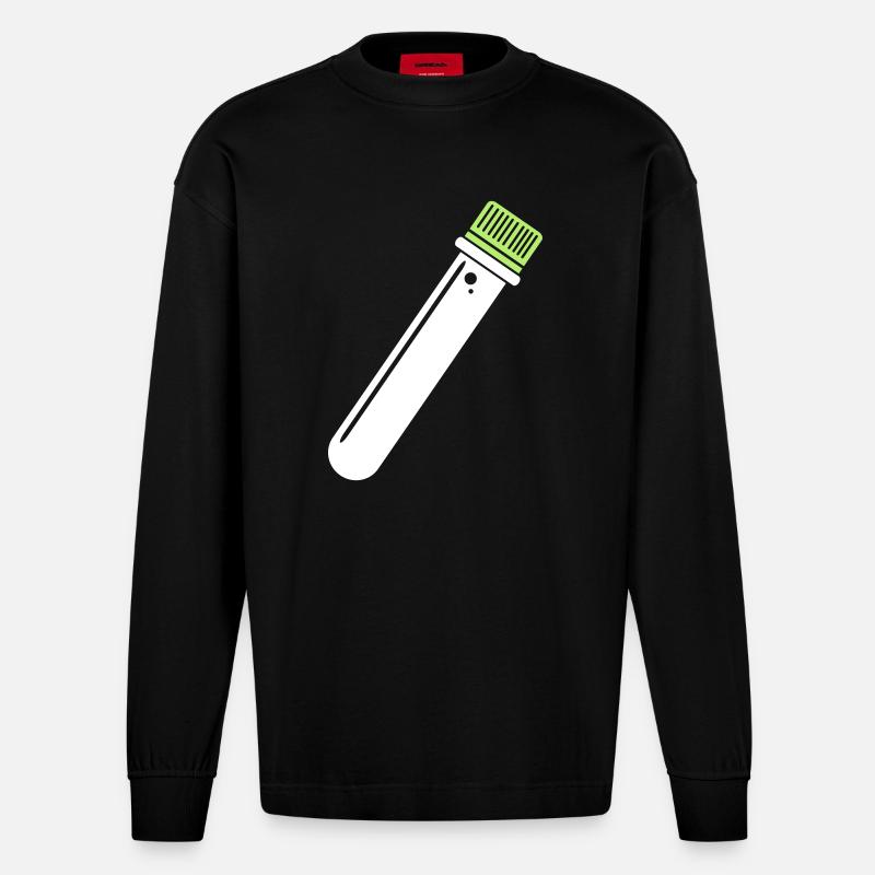 PETling 2farbig - geocaching Container - Heavyweight Oversized Organic Langarmshirt Made in EU - SOLID BLACK