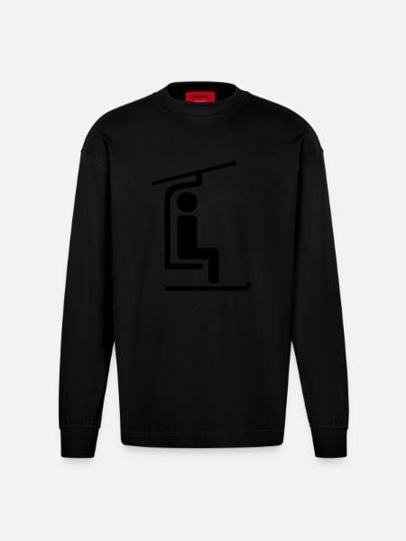 Sessellift - Heavyweight Oversized Organic Langarmshirt Made in EU - SOLID BLACK