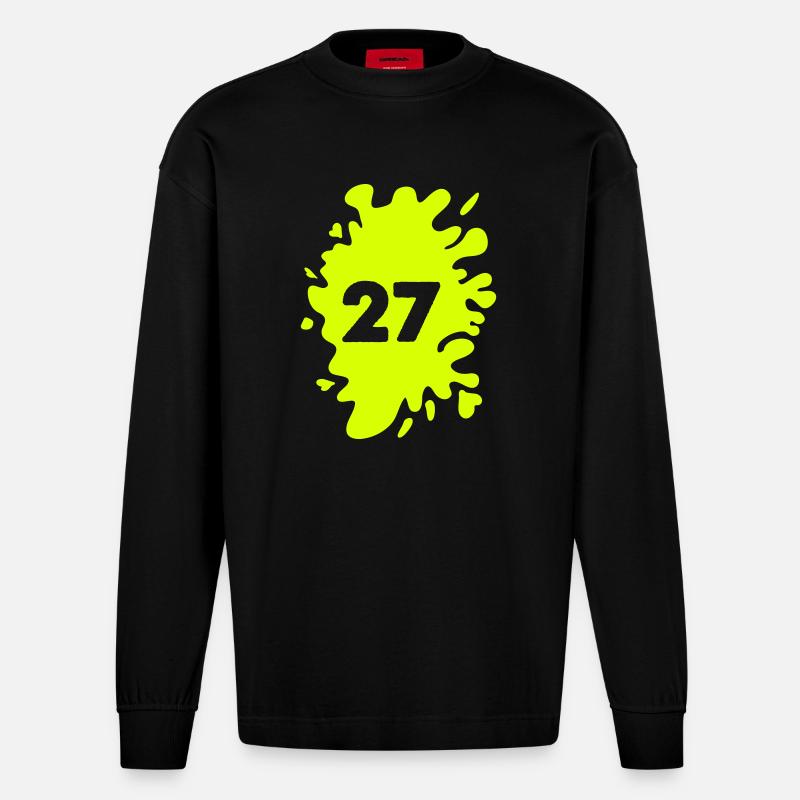 klecks 27 - Heavyweight Oversized Organic Langarmshirt Made in EU - SOLID BLACK