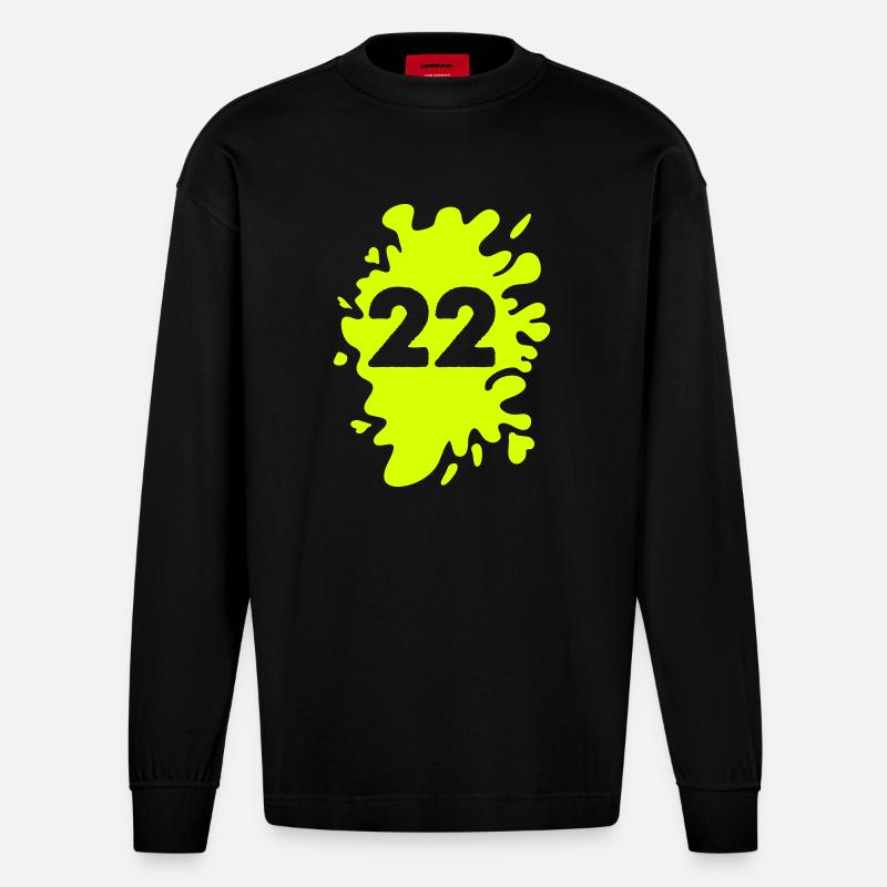 klecks 22 - Heavyweight Oversized Organic Langarmshirt Made in EU - SOLID BLACK
