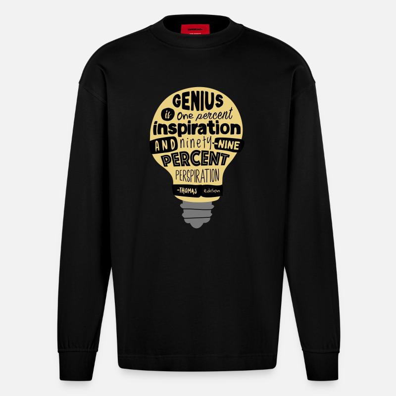 devis | Thomas Edison - Manches longues bio épais oversize fabriqué en UE - SOLID BLACK