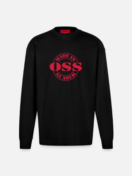 made in oss m1k2 - Heavyweight Oversized Organic Longsleeve Shirt Made in EU - SOLID BLACK