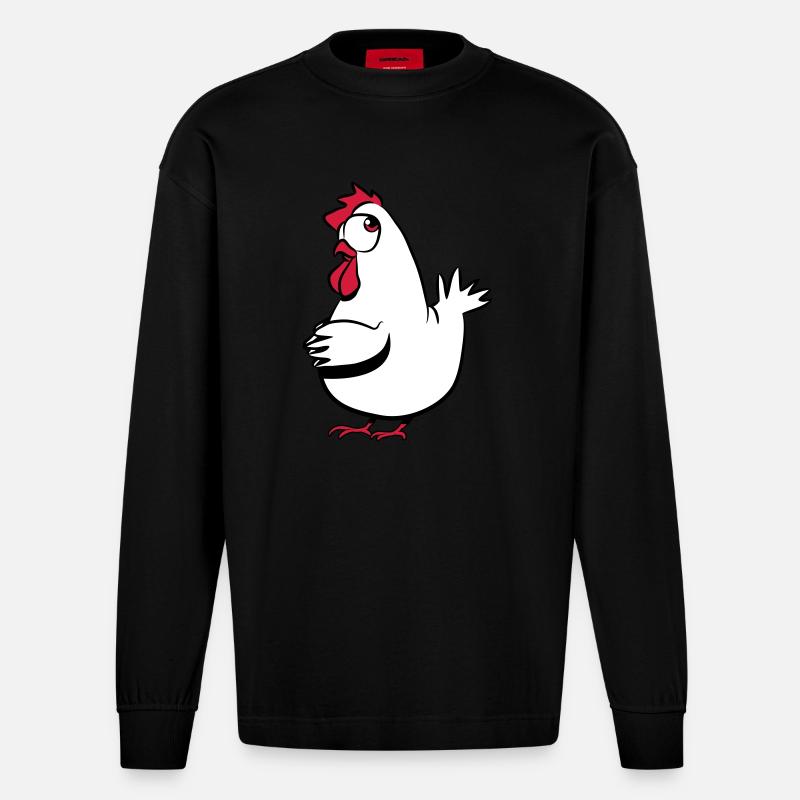 Poulet Lapointe - Manches longues bio épais oversize fabriqué en UE - SOLID BLACK