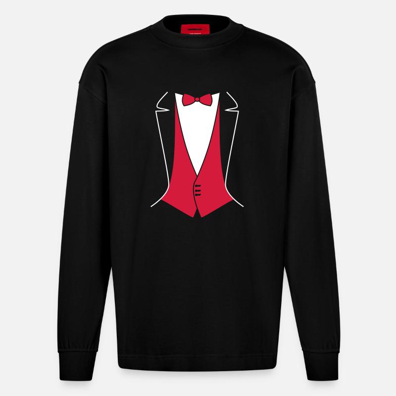 Tails pour enterrement, mariage - Manches longues bio épais oversize fabriqué en UE - SOLID BLACK