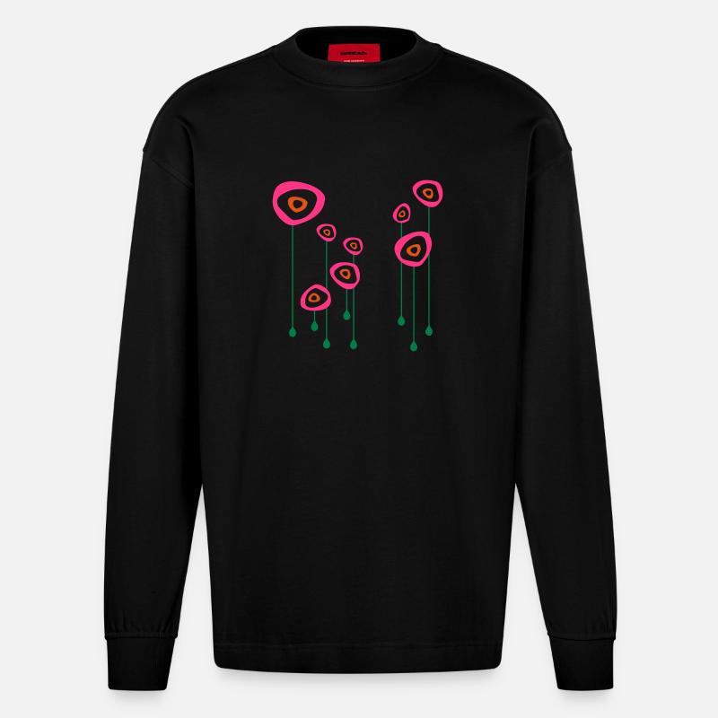 Pusteblume - Heavyweight Oversized Organic Langarmshirt Made in EU - SOLID BLACK