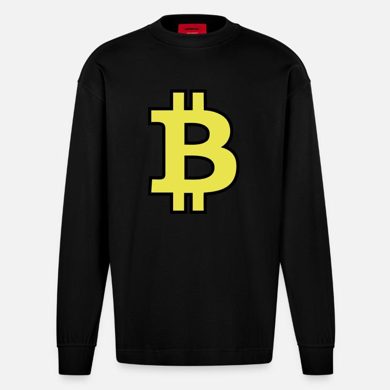 Bitcoin Satoshi Nakamoto - Heavyweight Oversized Organic Langarmshirt Made in EU - SOLID BLACK