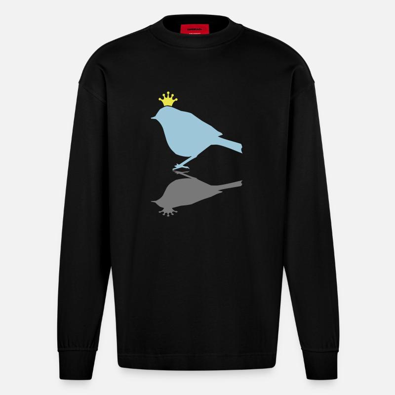 23_animal - Heavyweight Oversized Organic Langarmshirt Made in EU - SOLID BLACK
