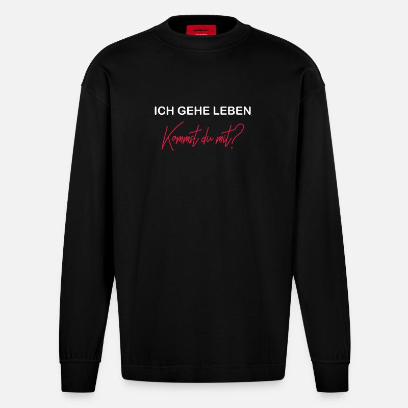 Leben - Heavyweight Oversized Organic Langarmshirt Made in EU - SOLID BLACK