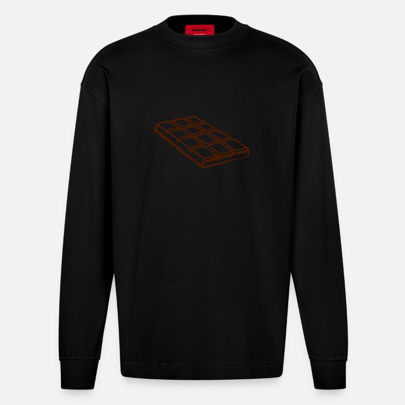 tablette chocolat 2803) - Manches longues bio épais oversize fabriqué en UE - SOLID BLACK