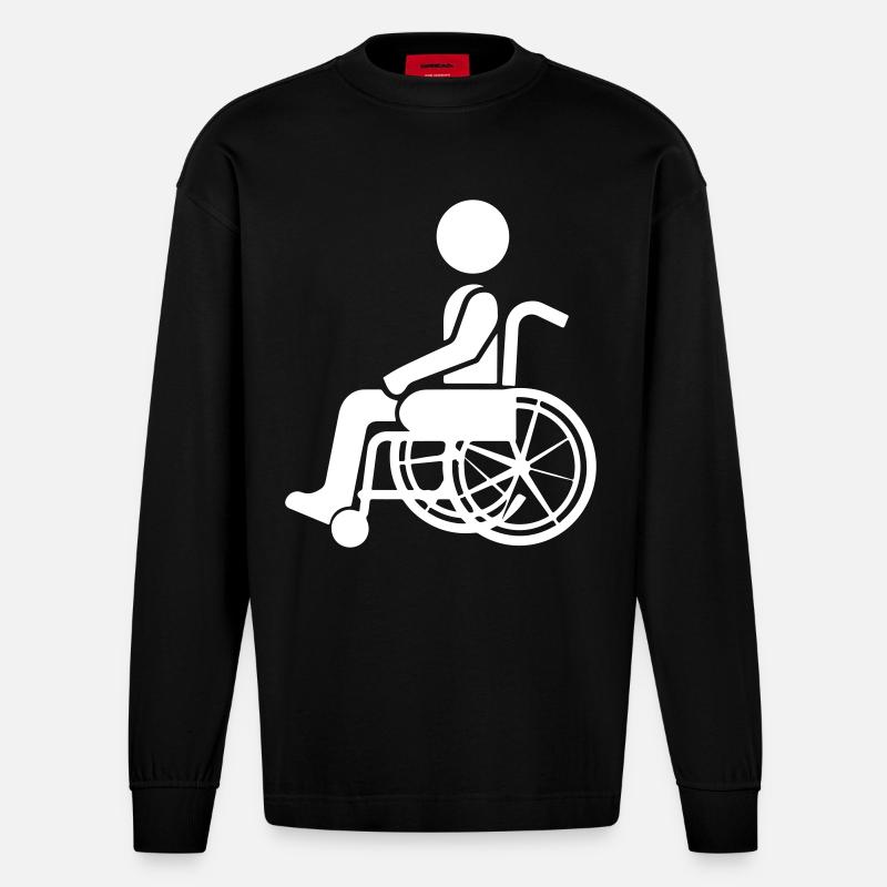 Rollstuhl - Heavyweight Oversized Organic Langarmshirt Made in EU - SOLID BLACK