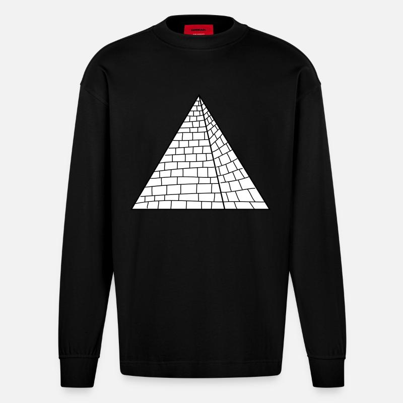 Pyramide - Heavyweight Oversized Organic Langarmshirt Made in EU - SOLID BLACK