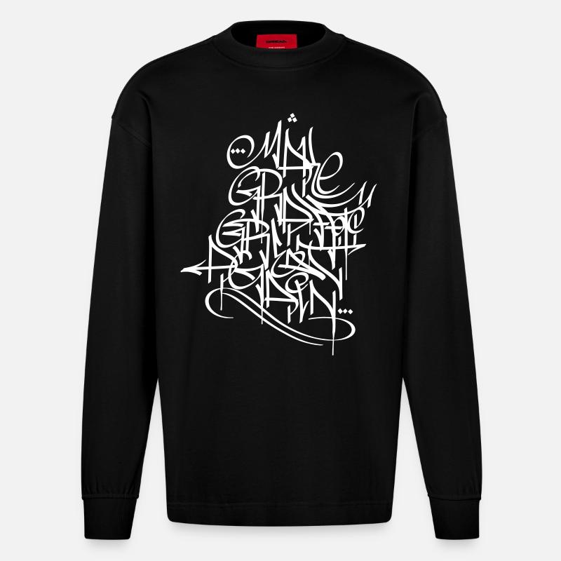 Make Graffiti Great Again - Heavyweight Oversized Organic Langarmshirt Made in EU - SOLID BLACK