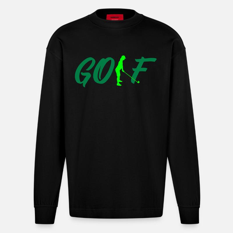 golf woman - Heavyweight Oversized Organic Langarmshirt Made in EU - SOLID BLACK