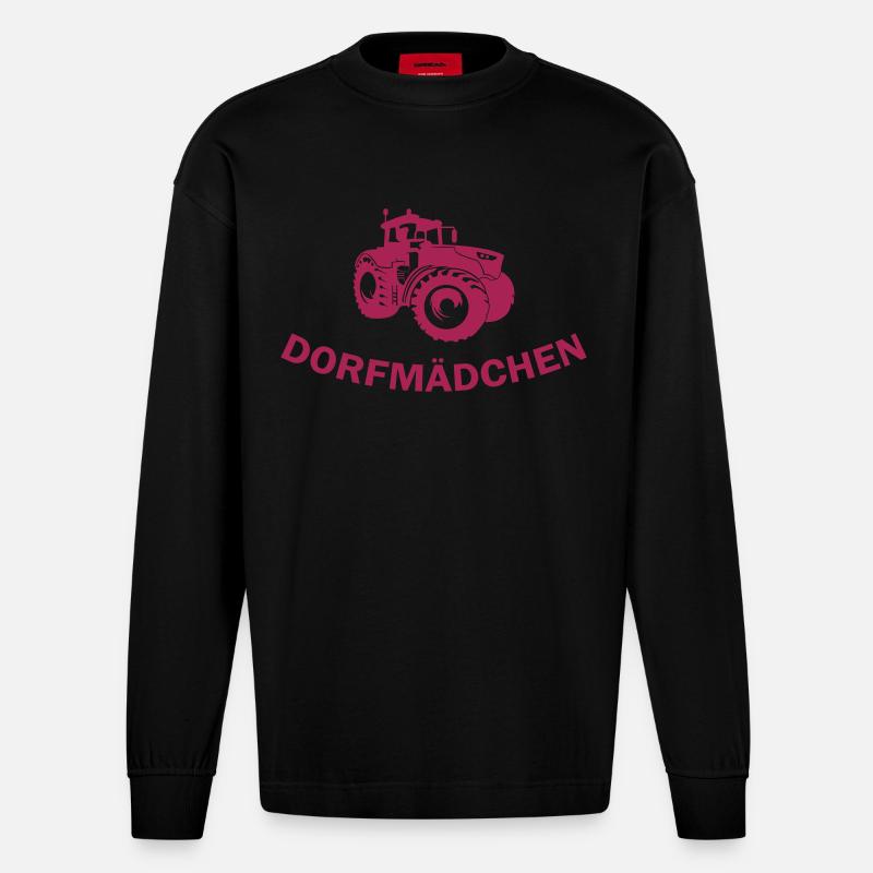 dorfmaedchen - Heavyweight Oversized Organic Langarmshirt Made in EU - SOLID BLACK