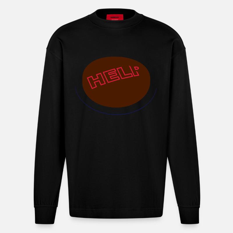 Interrupteur de secours - Manches longues bio épais oversize fabriqué en UE - SOLID BLACK