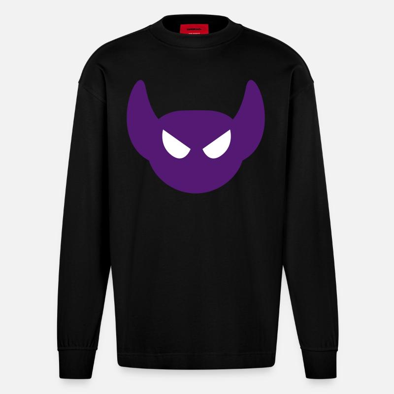Halloween Geist - Heavyweight Oversized Organic Langarmshirt Made in EU - SOLID BLACK