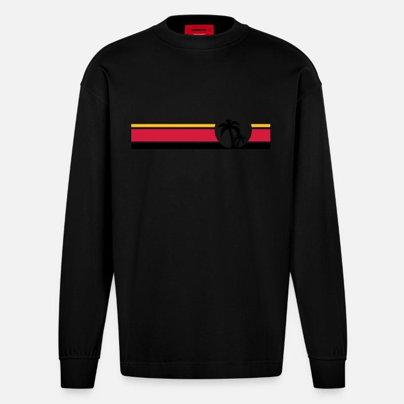 Palme II - Heavyweight Oversized Organic Langarmshirt Made in EU - SOLID BLACK