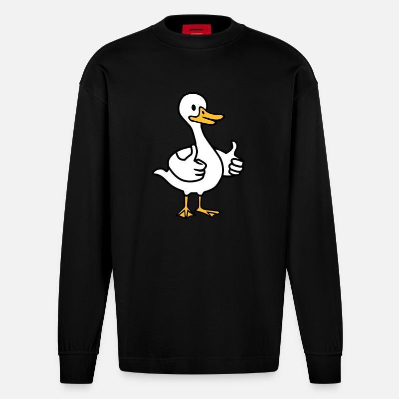 Gans - Heavyweight Oversized Organic Langarmshirt Made in EU - SOLID BLACK