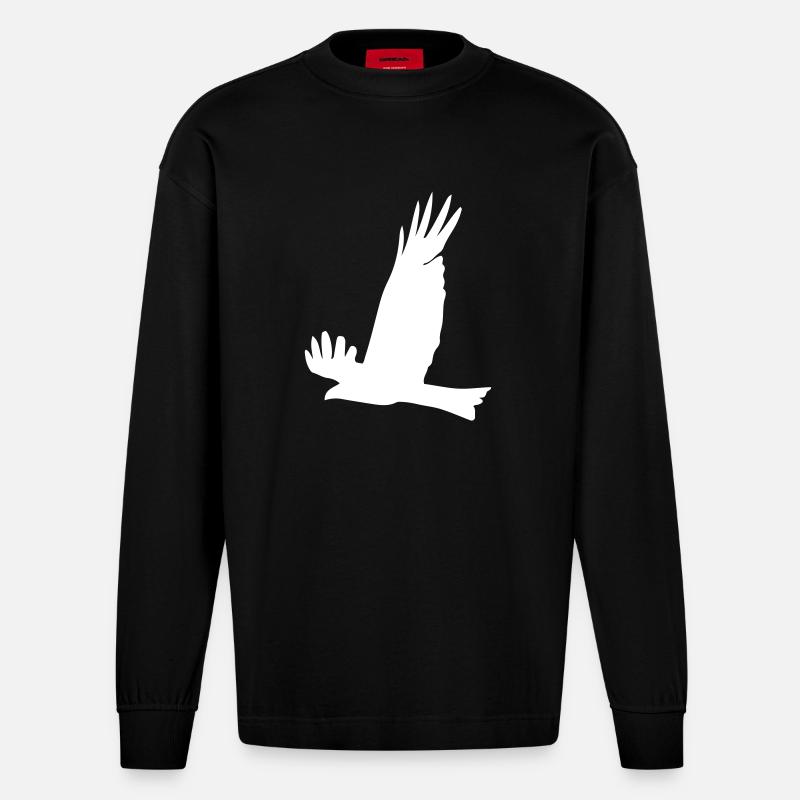 Adler - Heavyweight Oversized Organic Langarmshirt Made in EU - SOLID BLACK