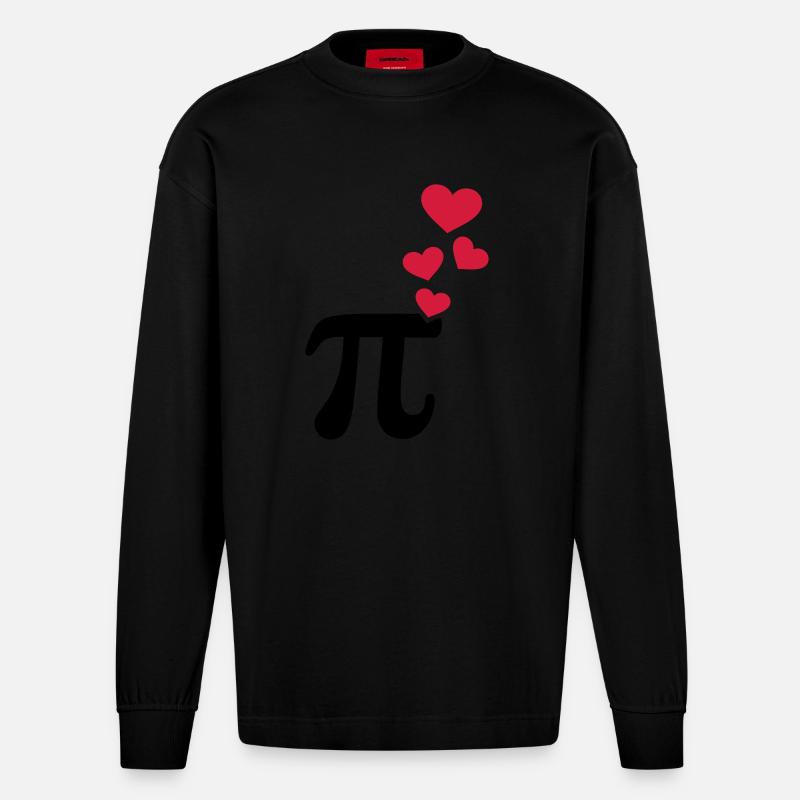 Pi - Heavyweight Oversized Organic Langarmshirt Made in EU - SOLID BLACK