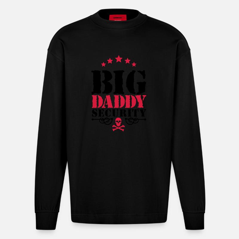 Big Daddy Security - Manches longues bio épais oversize fabriqué en UE - SOLID BLACK