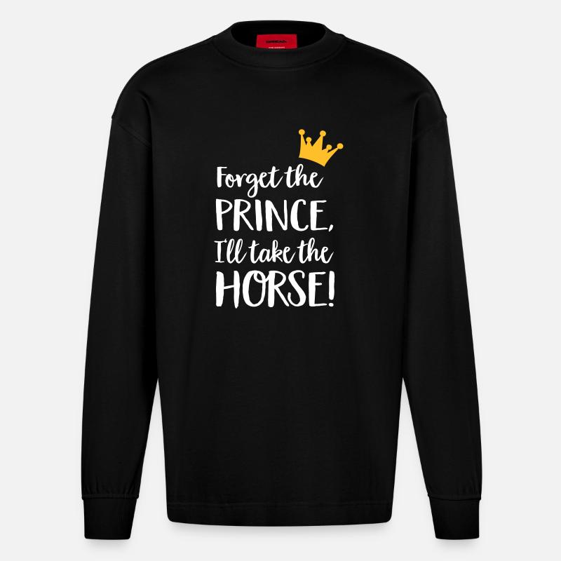 cheval - Manches longues bio épais oversize fabriqué en UE - SOLID BLACK