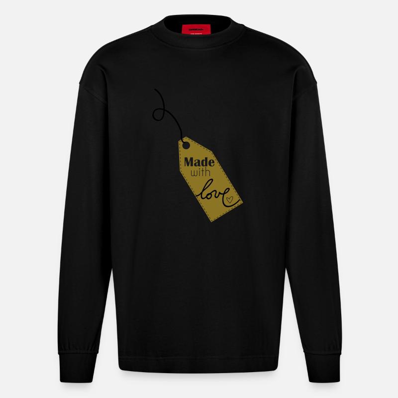 Made with love - Manches longues bio épais oversize fabriqué en UE - SOLID BLACK