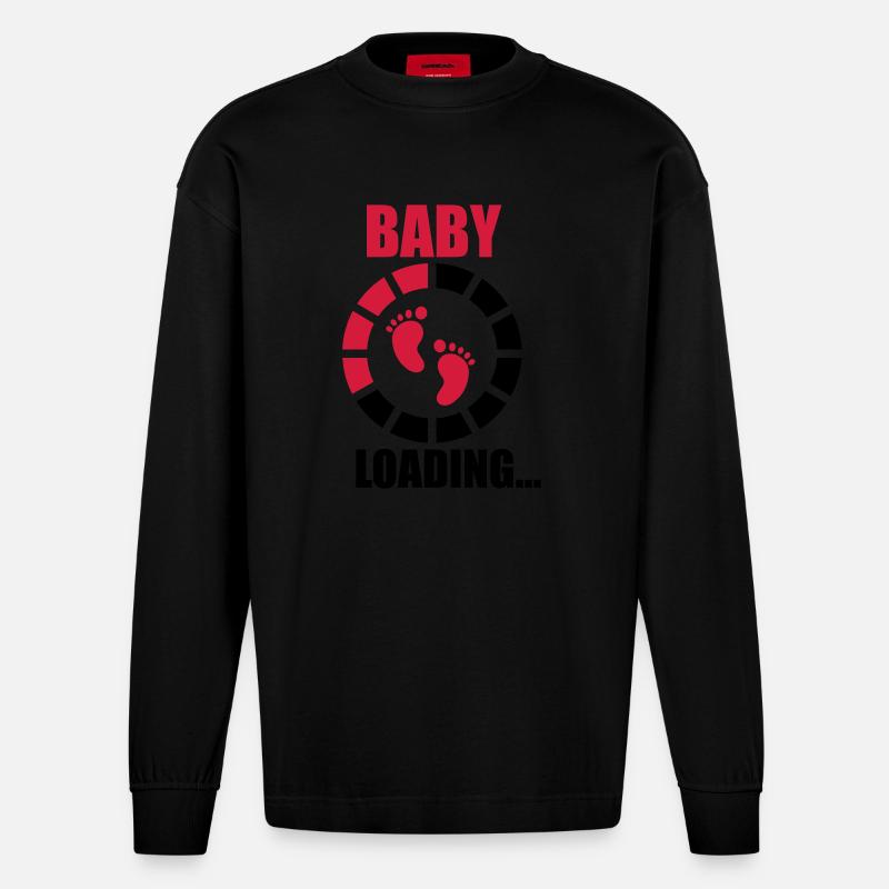 Baby loading - Manches longues bio épais oversize fabriqué en UE - SOLID BLACK