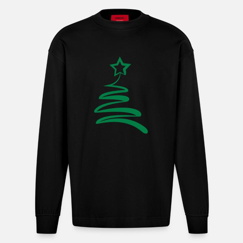 Sapin de Noël - Manches longues bio épais oversize fabriqué en UE - SOLID BLACK