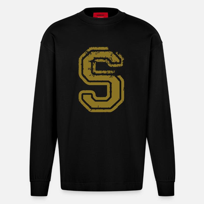S - Heavyweight Oversized Organic Langarmshirt Made in EU - SOLID BLACK