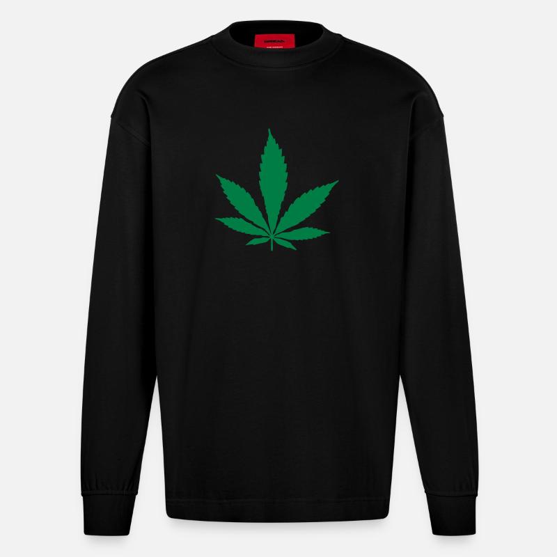 Hemp - Manches longues bio épais oversize fabriqué en UE - SOLID BLACK