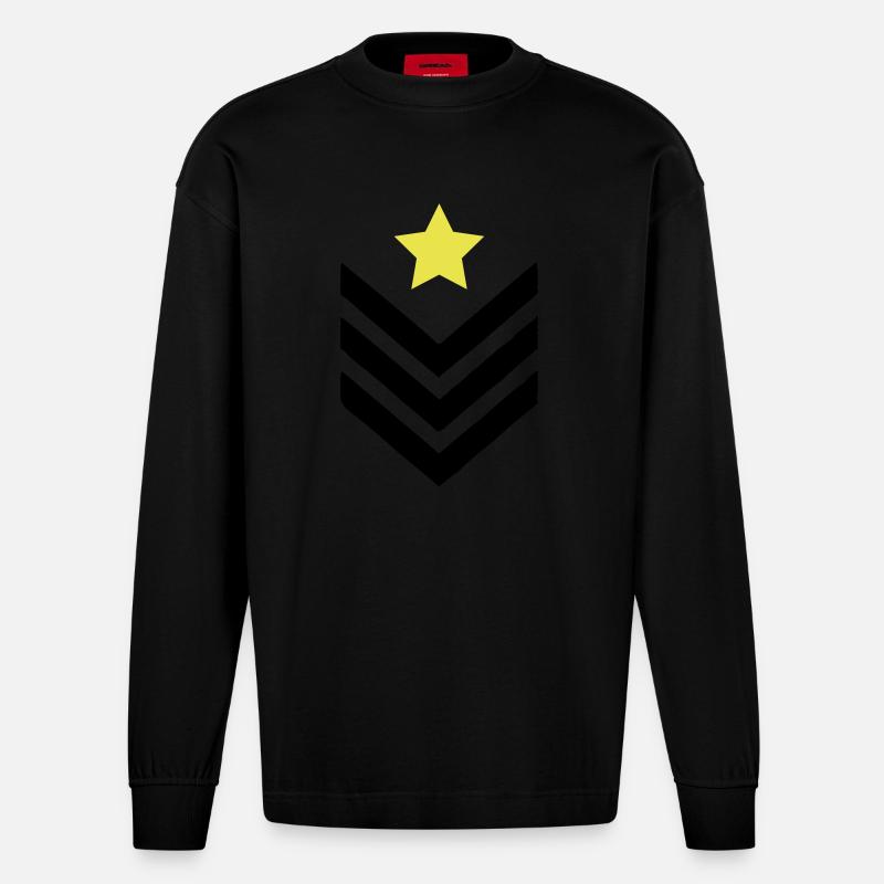 abzeichen_002 - Heavyweight Oversized Organic Langarmshirt Made in EU - SOLID BLACK