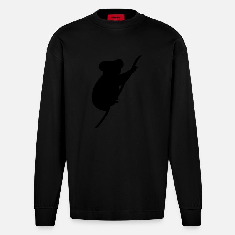 coala - Heavyweight Oversized Organic Langarmshirt Made in EU - SOLID BLACK