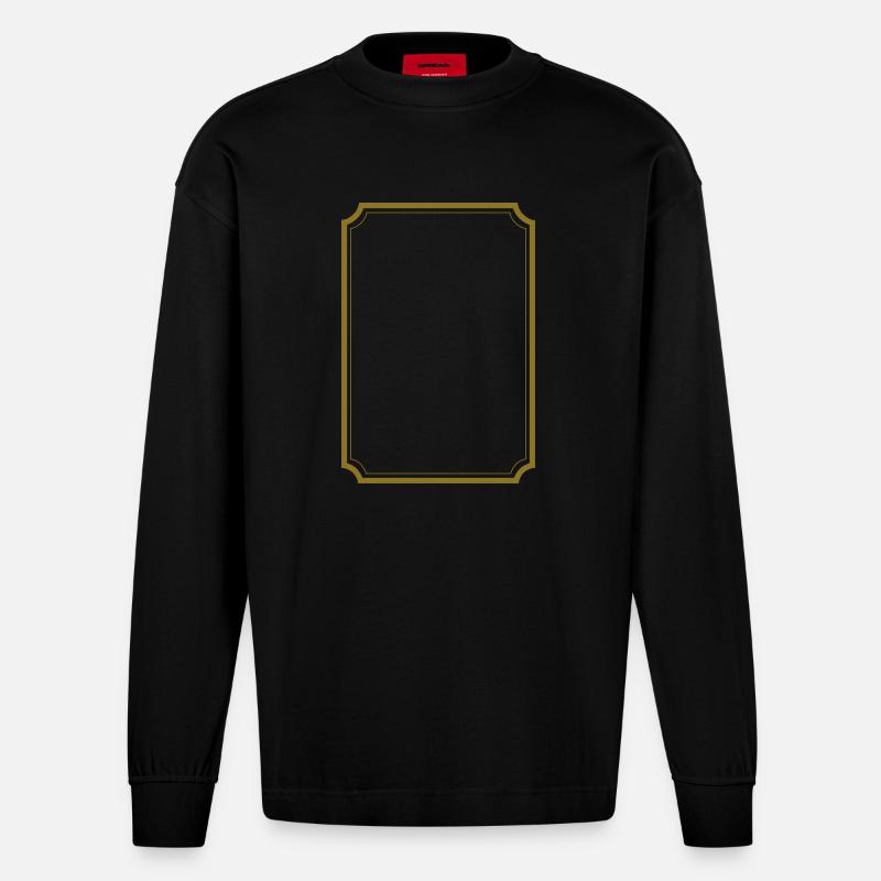 Extravaganter Bilderrahmen - Heavyweight Oversized Organic Langarmshirt Made in EU - SOLID BLACK