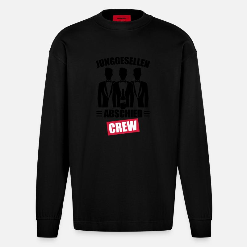 Junggesellenabschied Jga Crew - Heavyweight Oversized Organic Langarmshirt Made in EU - SOLID BLACK