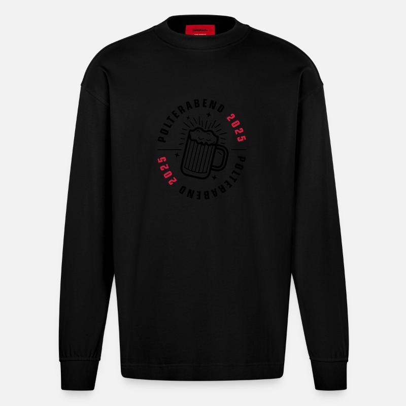 Polterabend 2025 - Heavyweight Oversized Organic Langarmshirt Made in EU - SOLID BLACK