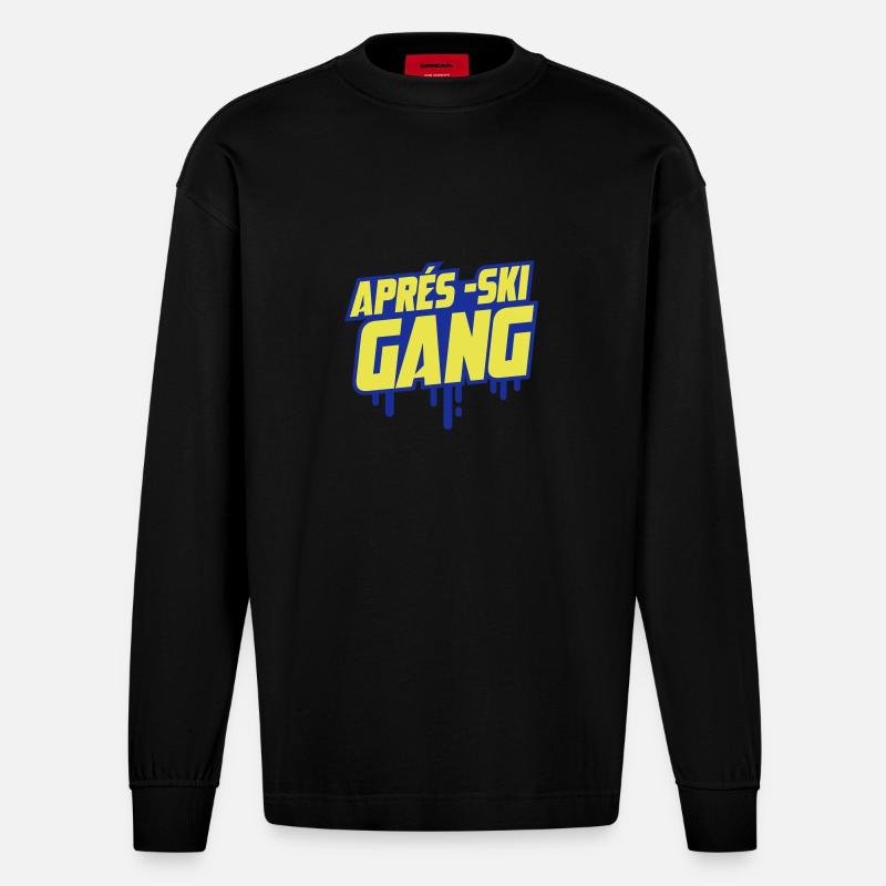 Apres Ski Gang - Heavyweight Oversized Organic Langarmshirt Made in EU - SOLID BLACK